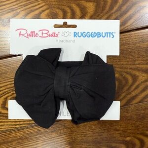 Ruffle Butts Black Hair Bow Accessory